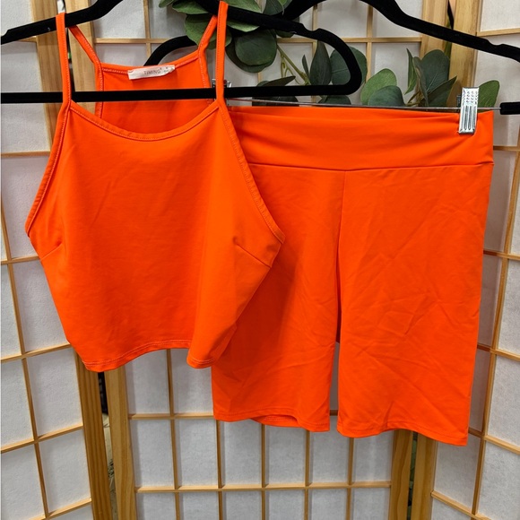 Timing Other - Bright Orange Tank Top and Shorts Set